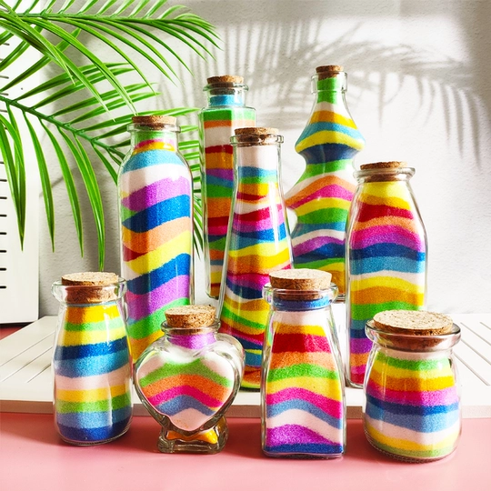 decorar vasos com areia colorida