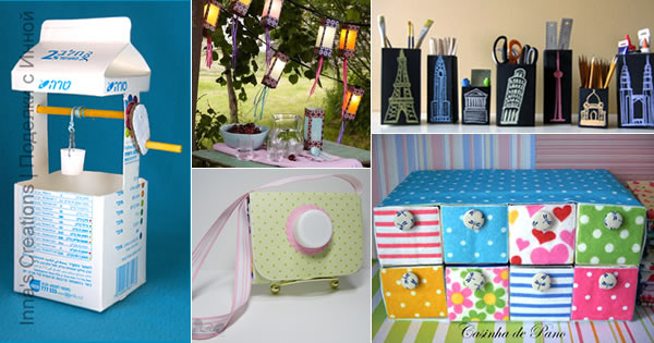 artesanato com caixa de leite