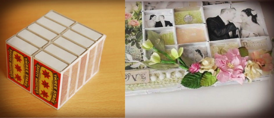 artesanato com caixas de fósforo