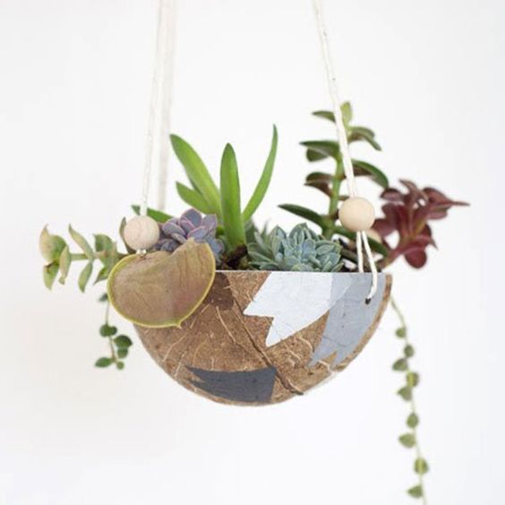 ideias de artesanato com casca de coco reciclado