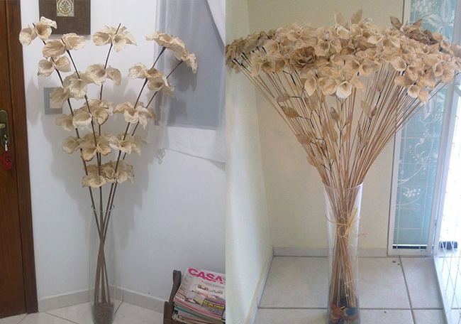 artesanato com filtros de café usados