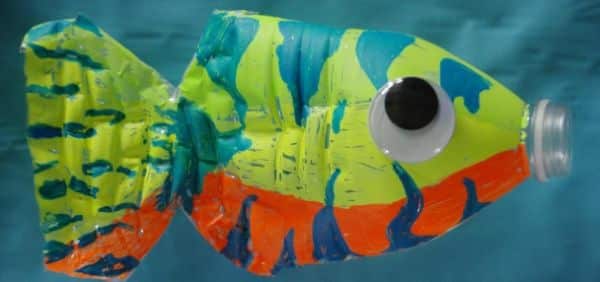 artesanato com garrafa pet peixe decorativo