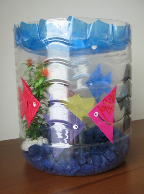 como fazer peixe de garrafa para jardim