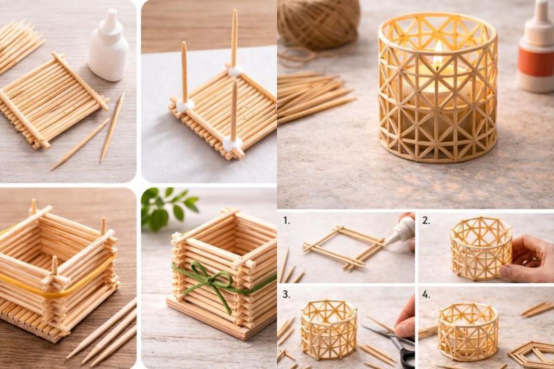 artesanato com palito de dente