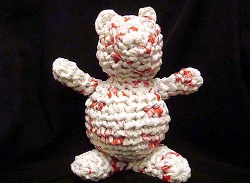 artesanato com sacola plástica derretida