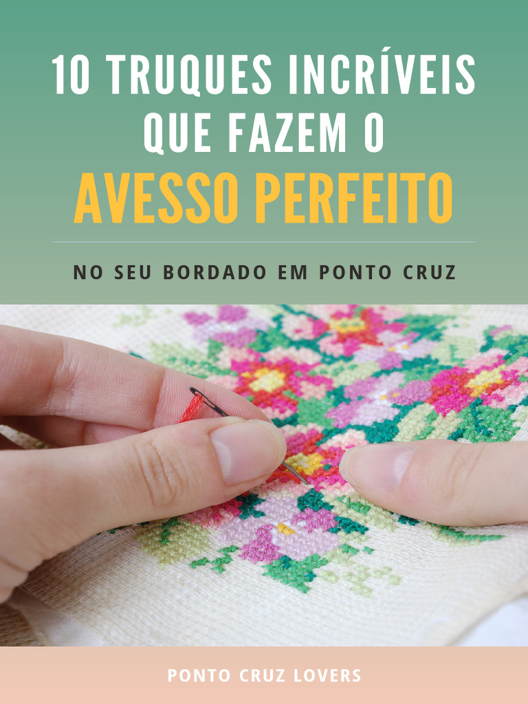 avesso limpo bordado ponto cruz
