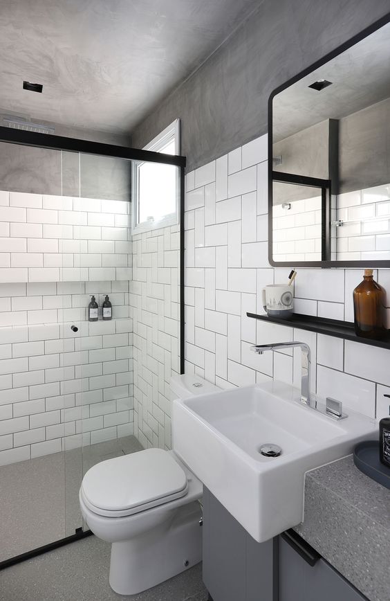 azulejo metro white banheiro