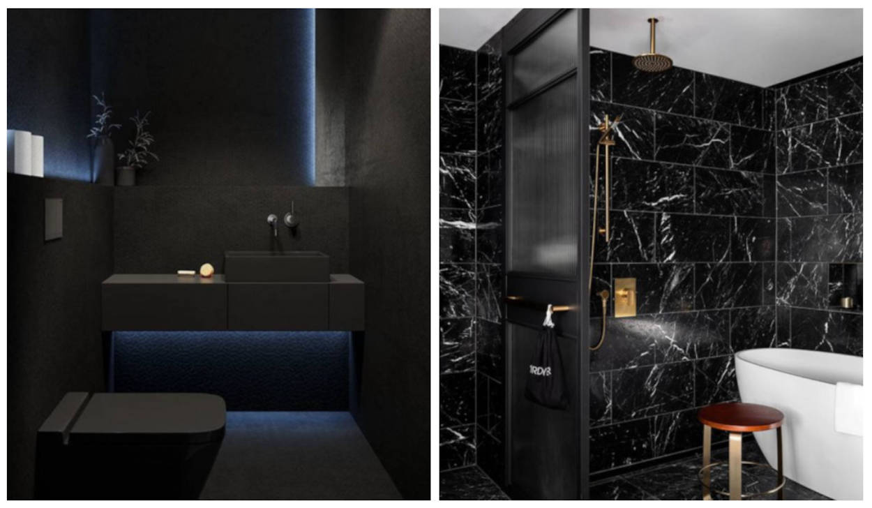 erros comuns decoracao banheiro industrial preto