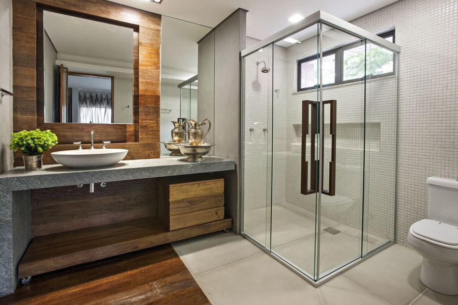 porcelanato que imita madeira para área molhada