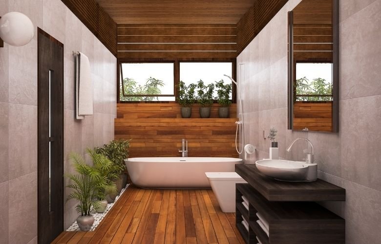 porcelanato que imita madeira para área molhada