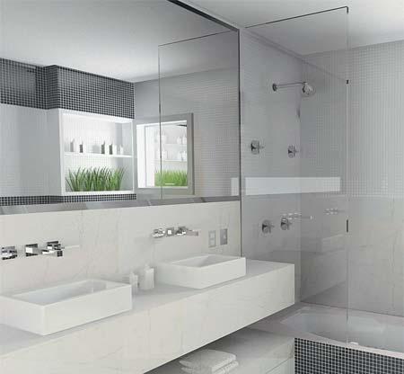 iluminação ideal para bancada dupla banheiro