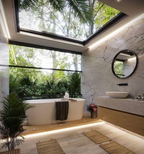 decoração banheiro com plantas