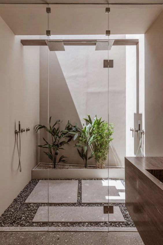 como fazer jardim de inverno no banheiro