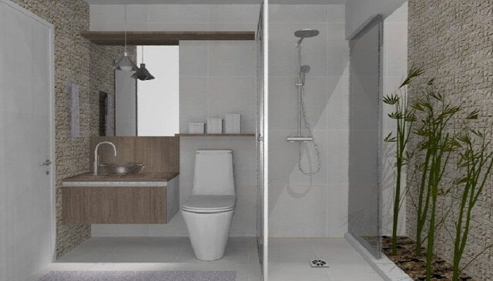 banheiro com jardim de inverno