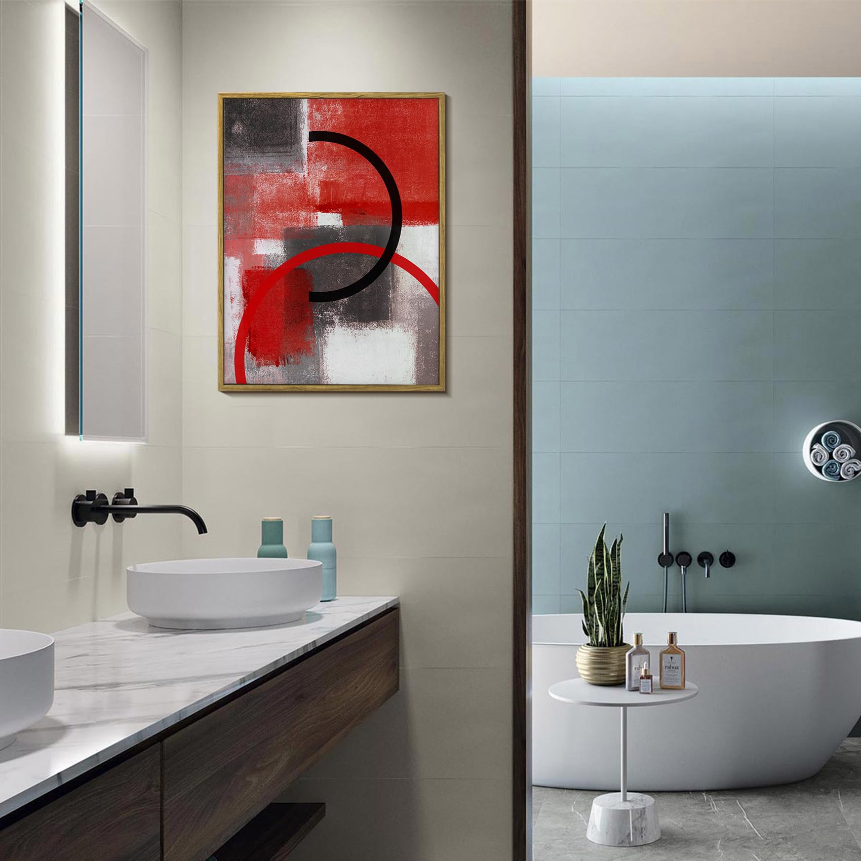 como fazer pintura geométrica banheiro