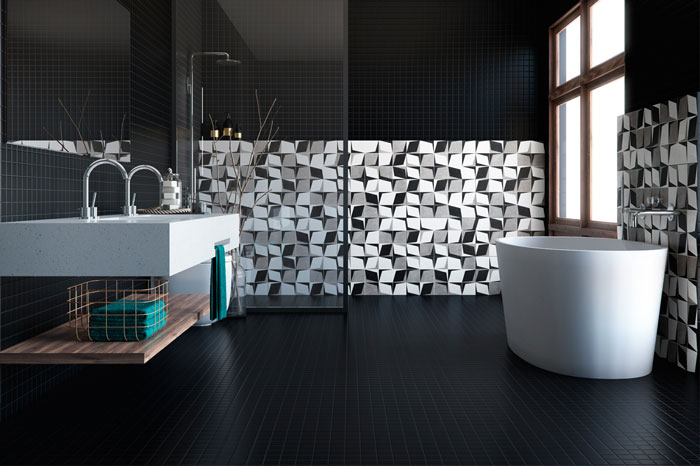 como fazer pintura geométrica banheiro