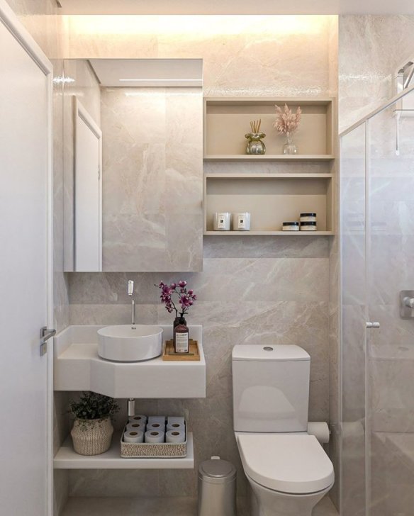 iluminação ideal para banheiros pequenos