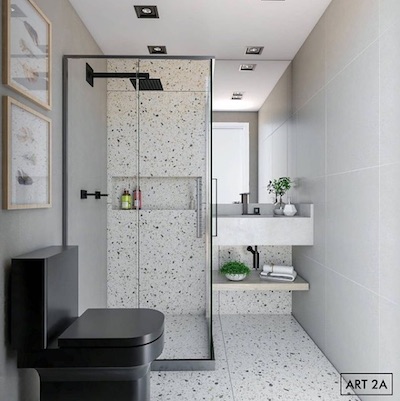 banheiro pequeno azulejo so no box