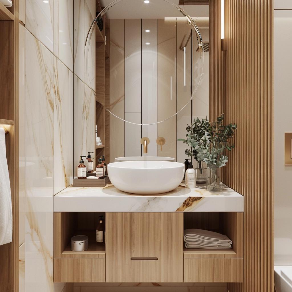 banheiro pequeno simples e elegante