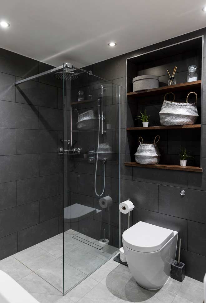 Como Escolher o Revestimento Ideal para seu Banheiro Preto e Branco