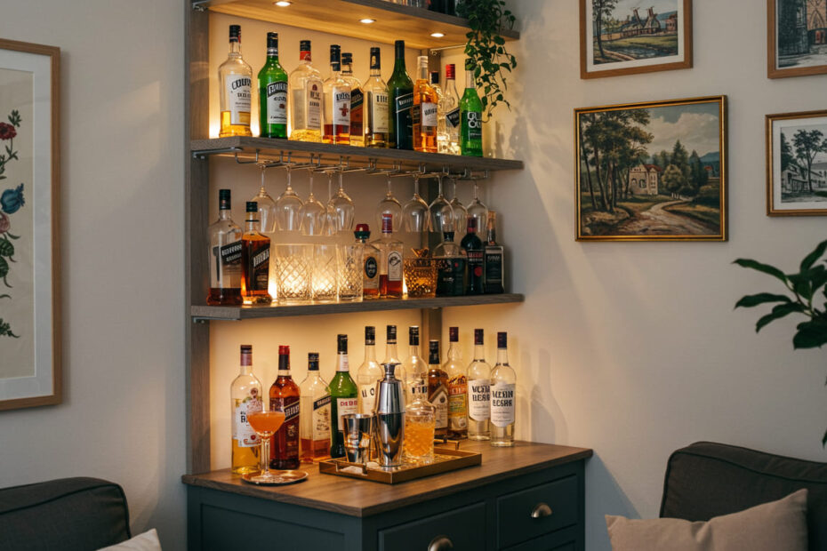 como montar um barzinho na sala pequeno