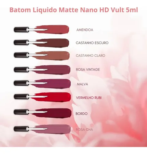 Batom mate vult cores tendências