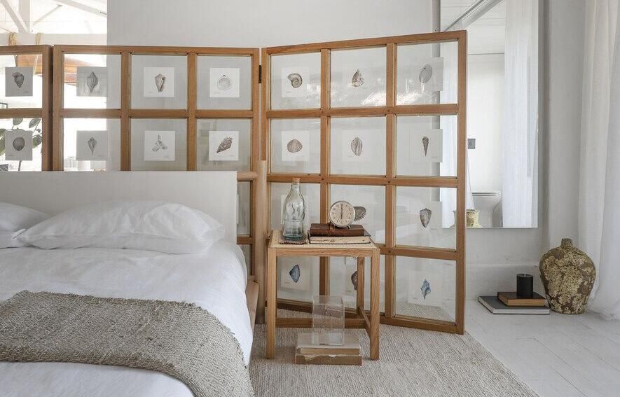 biombo na sala de estar