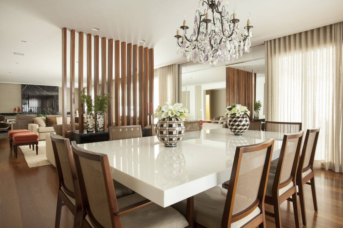 biombo na sala de estar