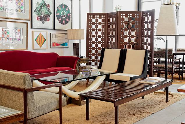 biombo na sala de estar