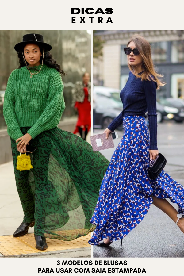 como usar saia longa com blusa
