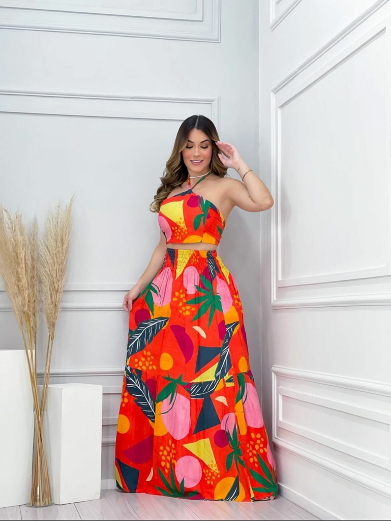 looks com saia longa e blusa