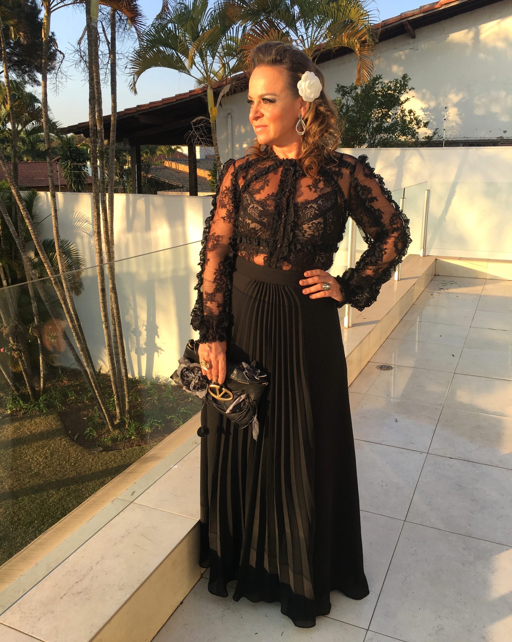 combinar blusa com saia longa