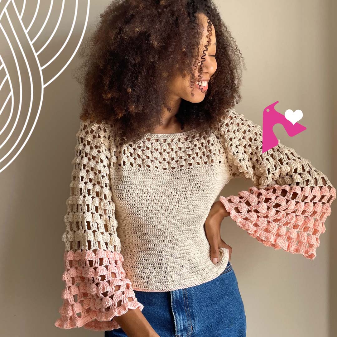 blusas de croche top down