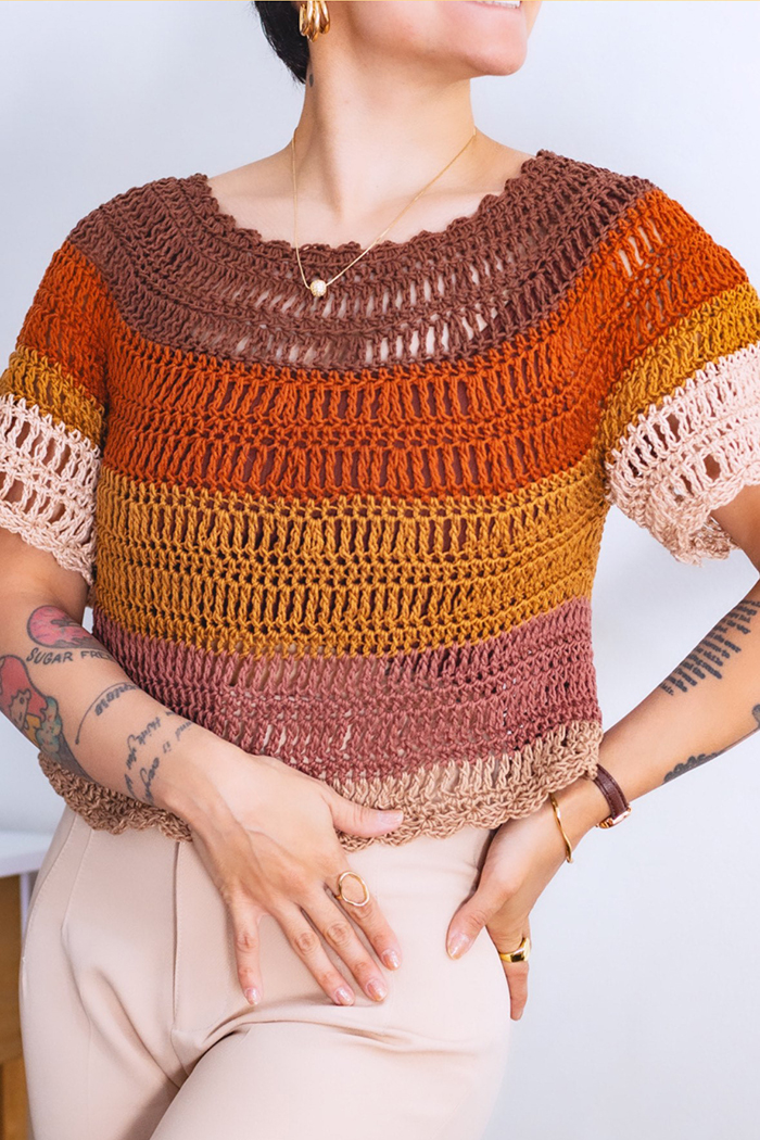 5 Fios Ideais para Blusas de Crochê Top Down