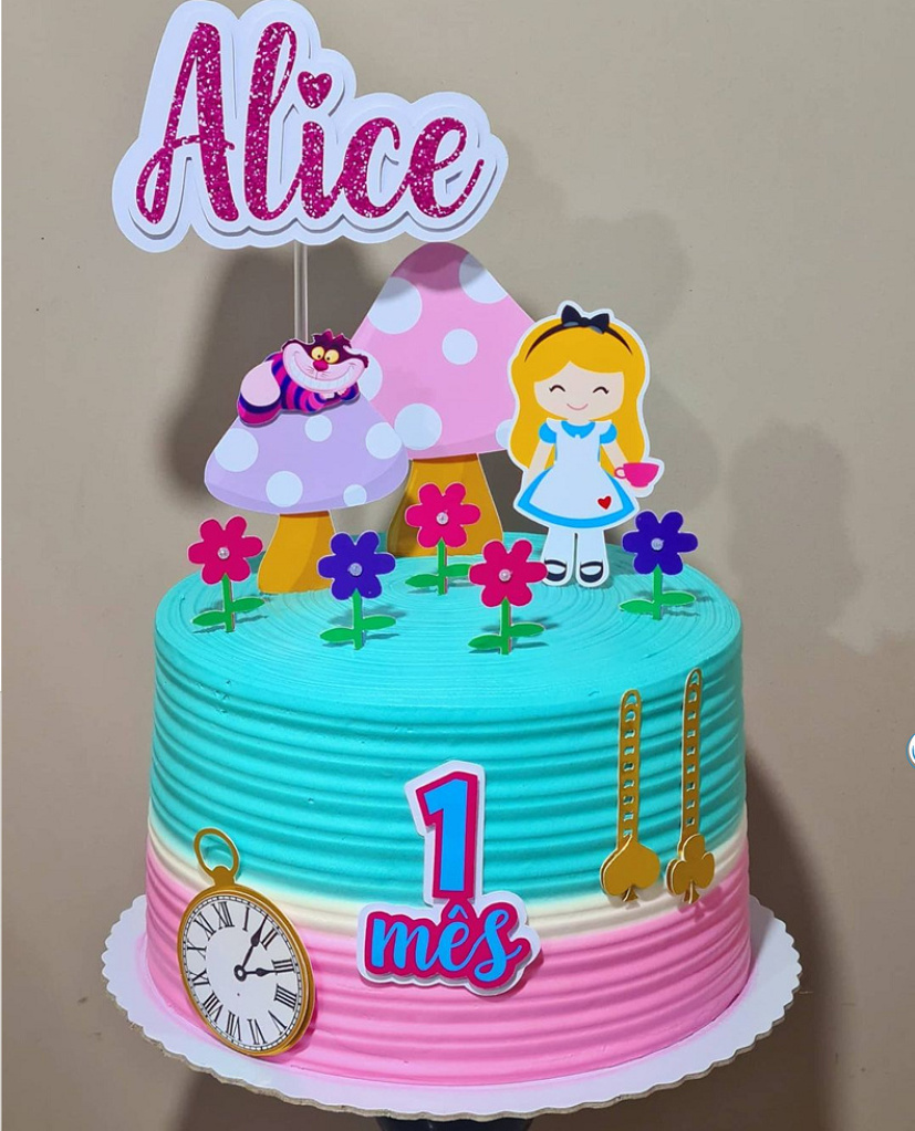 Decoração de Bolo Vintage Alice: Tendência Coquette
