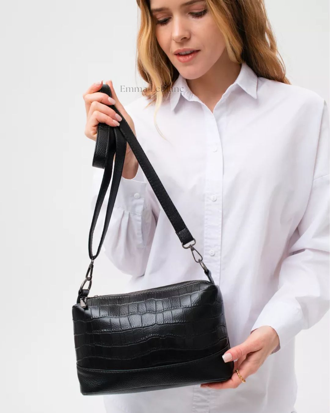 Bolsa transversal preta