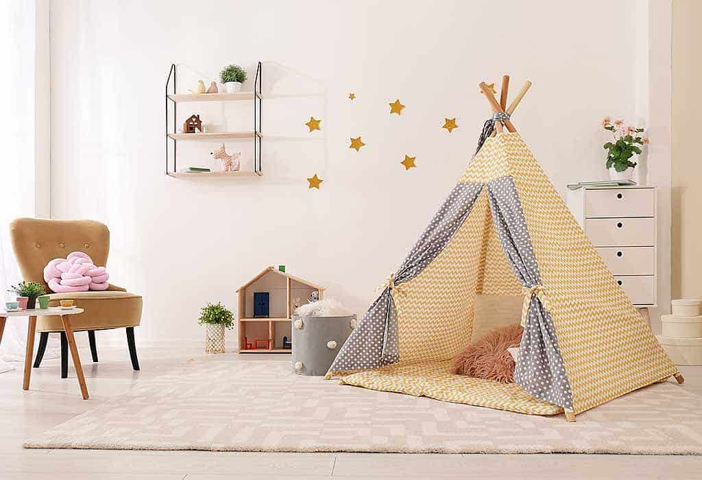 cabana infantil de tecido