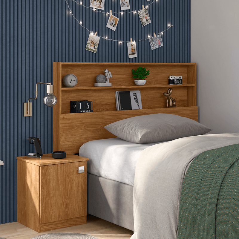 cabeceira estofada suede