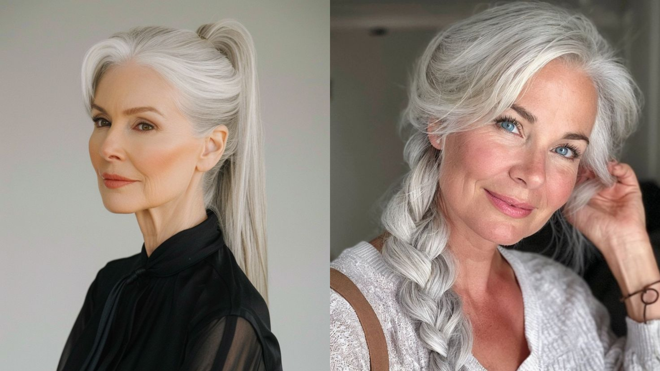 cabelo grisalho natural versus tingido