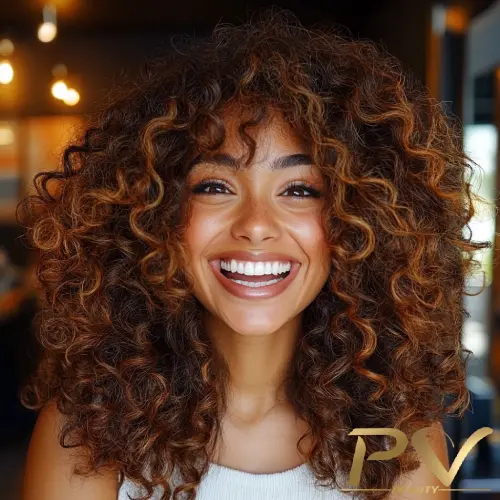 cabelo cacheado iluminado mel inspirações