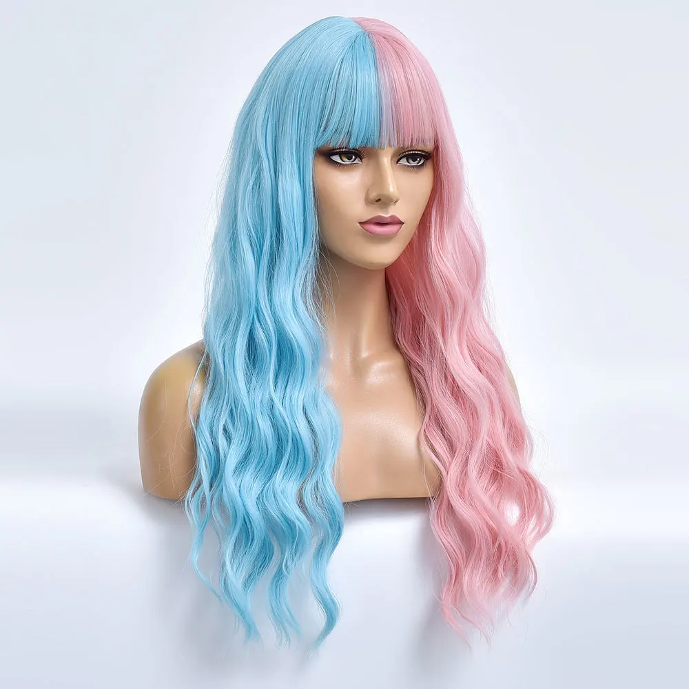 cabelo metade azul metade rosa