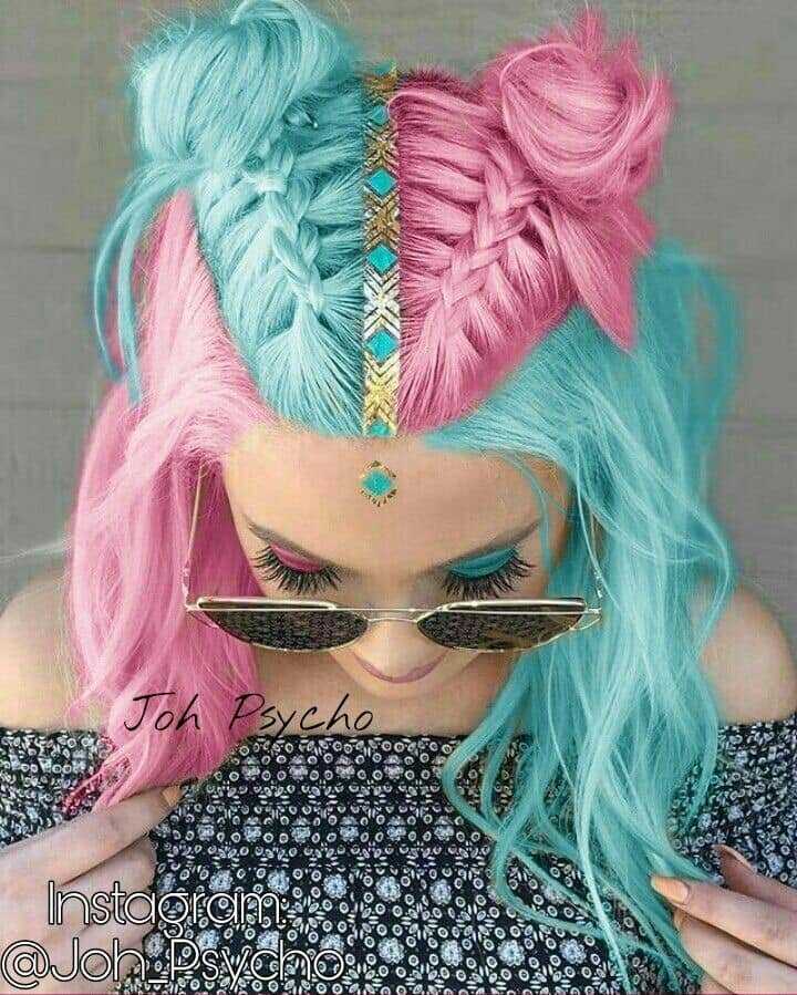 preço para pintar cabelo metade azul metade rosa