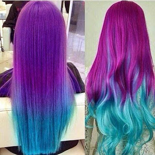 ideias cabelo metade azul metade rosa