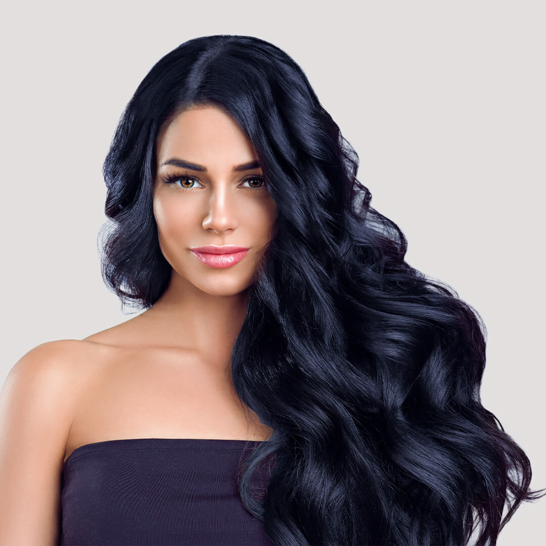 pintura de cabelo preto azulado em casa