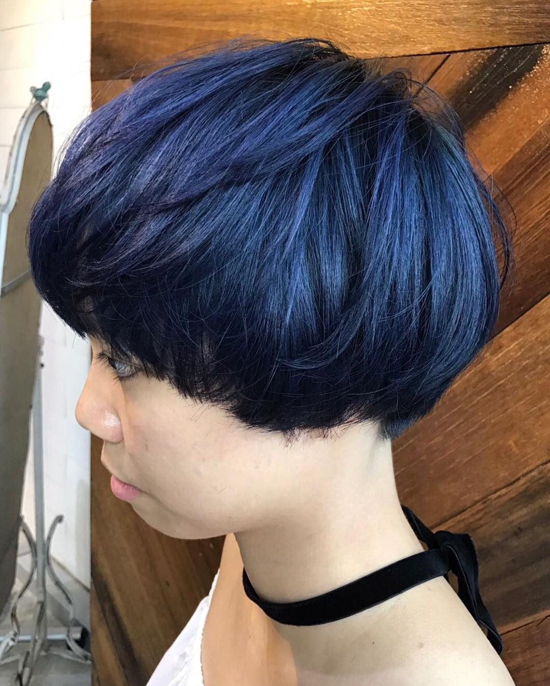 cabelo preto azulado