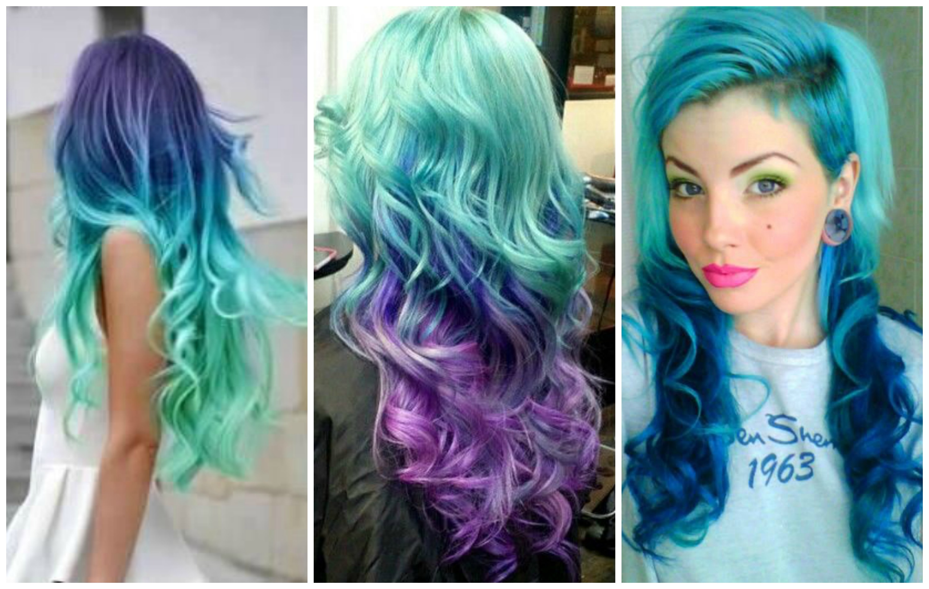 cabelo verde agua com roxo em casa ou no salao qual o melhor