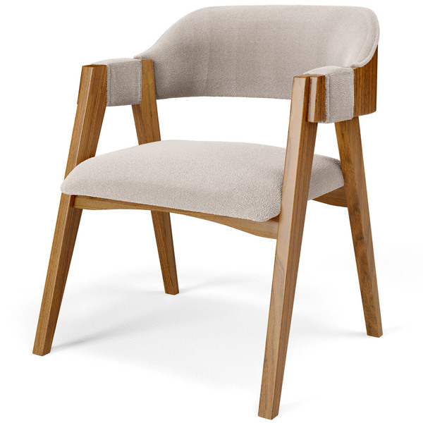 cadeira de madeira para sala de estar com assento em courino