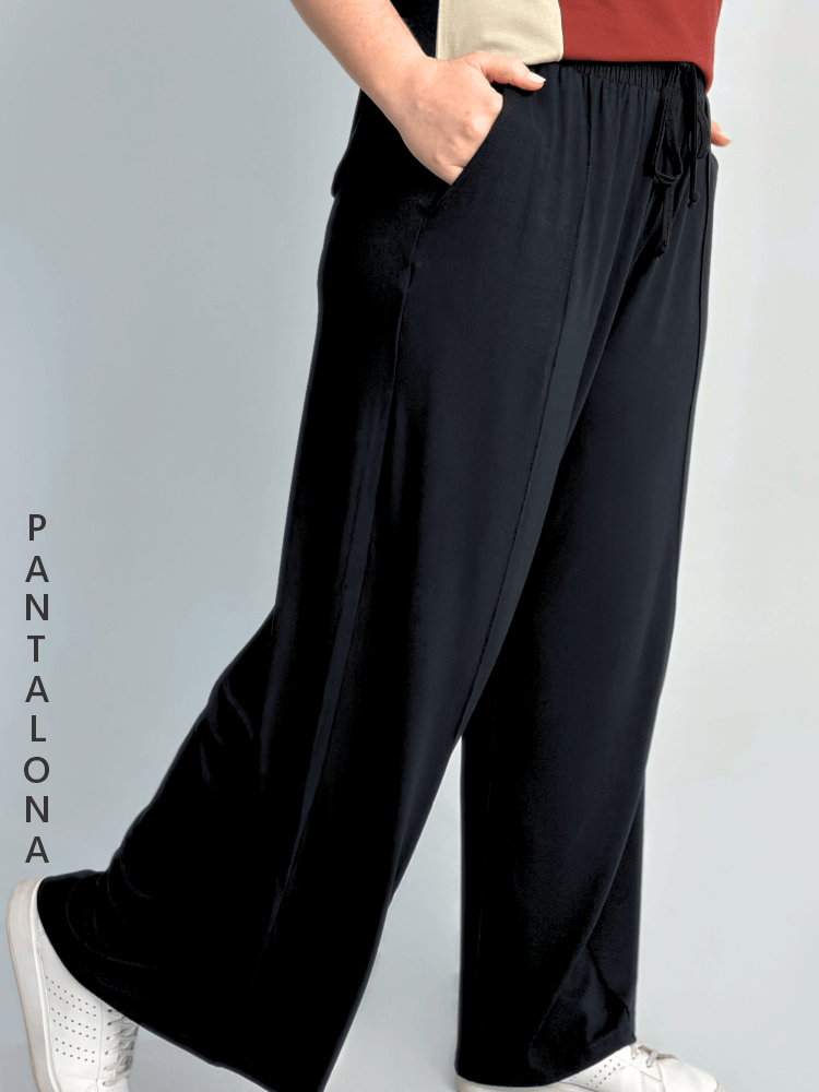 calça pantalona preta