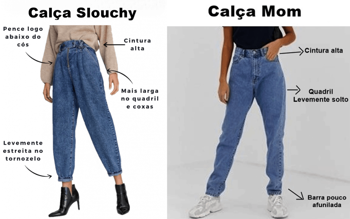 erros ao escolher calça mom ou slouchy