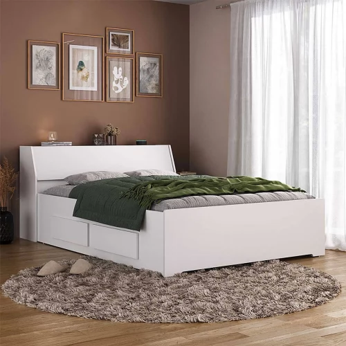 cama box casal com gavetas moderna
